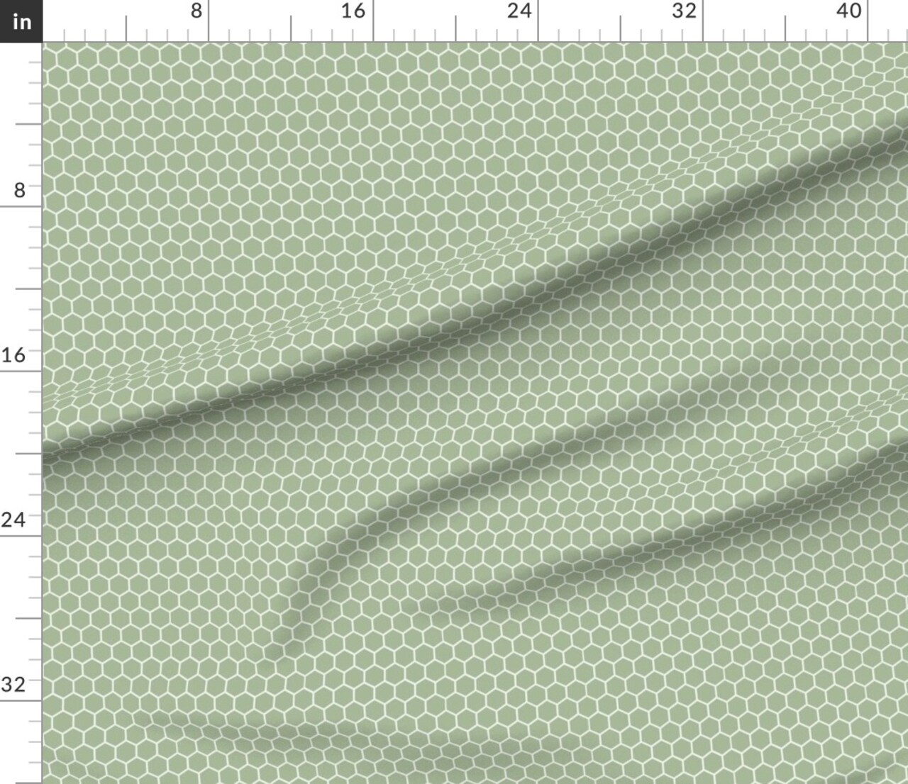 Sage Green Neutral Graphic Shapes Minimalist Honeycomb Custom Printed Fabric by Spoonflower Various Fabrics by the Yard or Fat Quarter